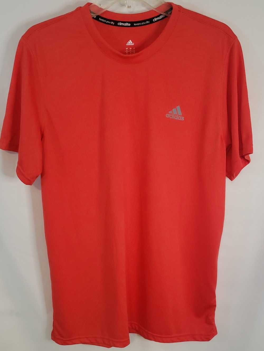 Adidas NWOT Men’s Bright Dark Orange Climalite Performance T-Shirt, Large
